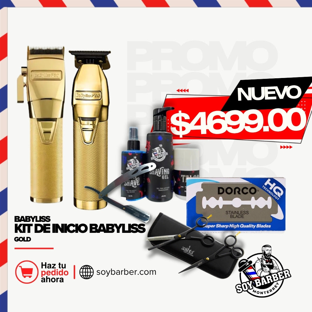 Kit de Inicio Combo Gold FX Plus Trimmer y Clipper - kit de inicio BaByliss Gold FX combo