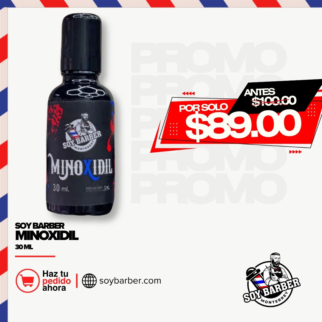 Soy Barber Minoxidil 30ml - tratamiento para crecimiento de barba