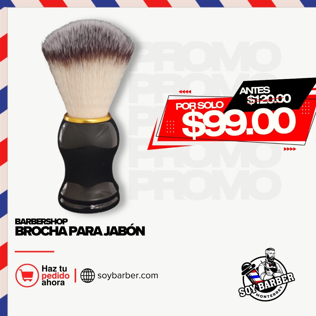 Barbershop Brocha Para Jabón Mango de Madera - brocha de afeitar con mango de madera