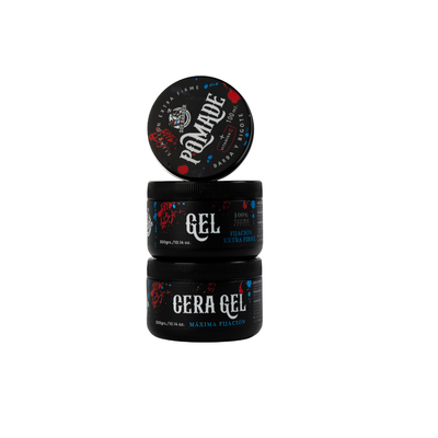 Soy Barber Tripack cera gel, gel y pomada - paquete de productos de styling para cabello