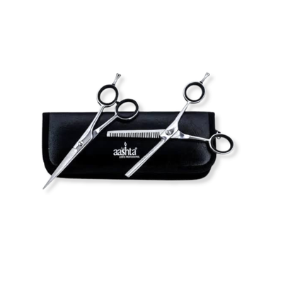 Aashta Tijeras Profesionales acero inoxidable 5´5 pulgadas - tijeras de barbero profesional acero inoxidable, Plateada