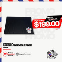Tapete antideslizante Soy Barber para estación de trabajo en barbería