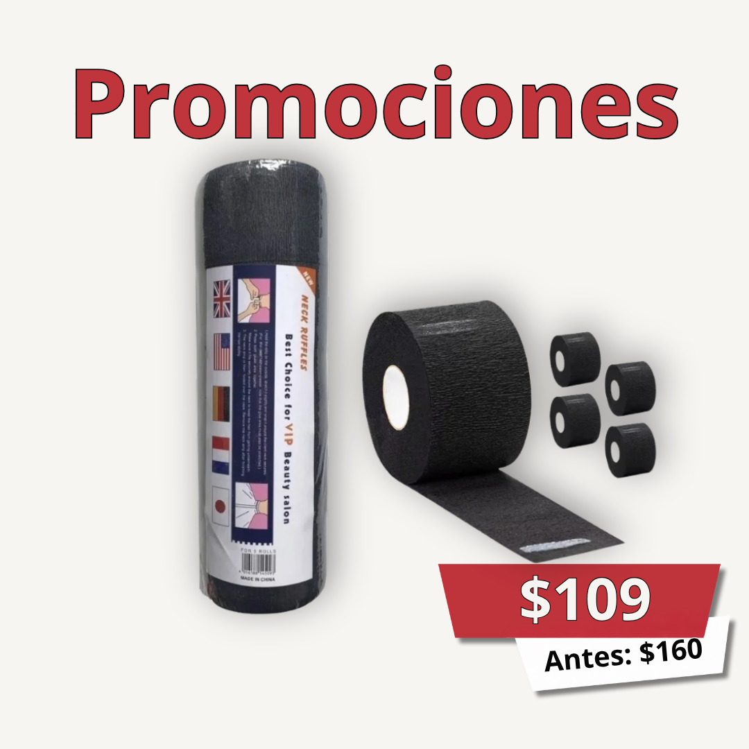 Rollo de Cuellos Negro 500 piezas