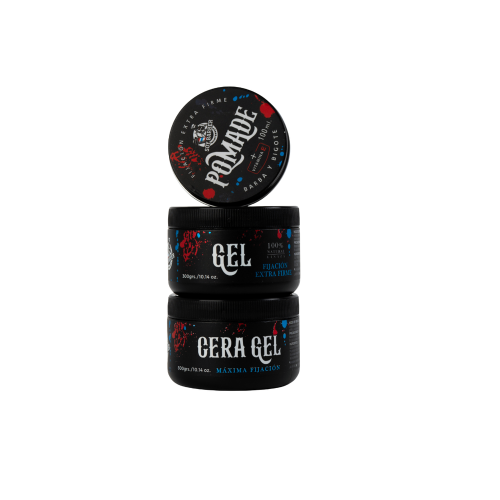 Soy Barber - Tripack cera gel, gel y pomada