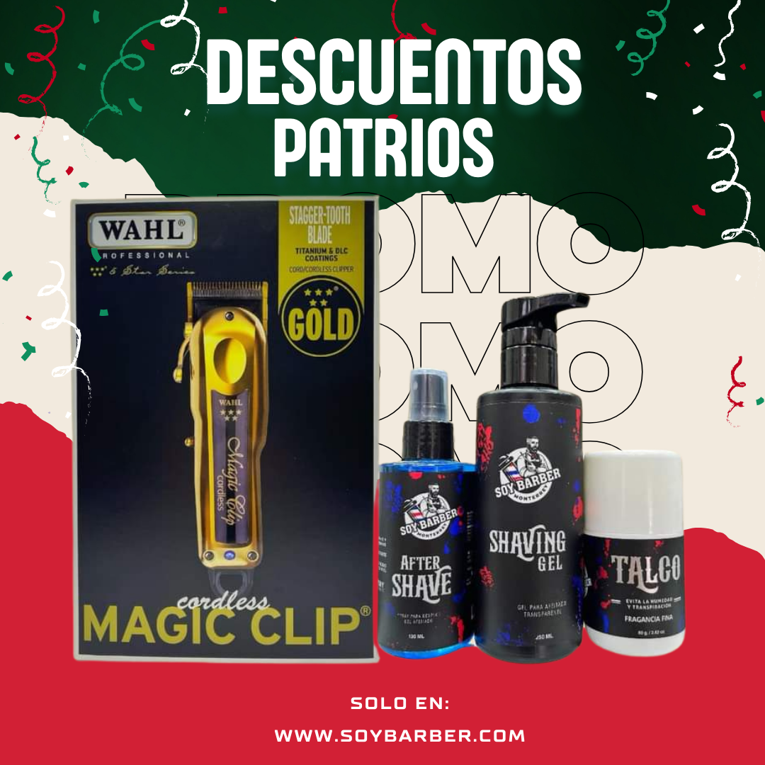 Wahl  - Cortadora Inalámbrica Magic Clip 5 Star Gold + Productos