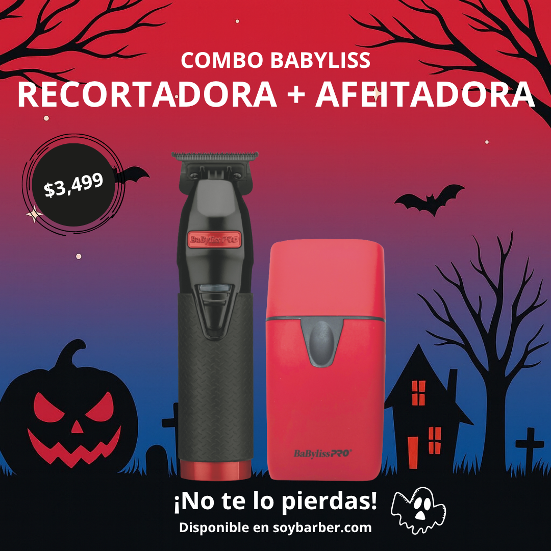 BaByliss PRO - Combo Recortadora y Afeitadora UVFOIL RED Metal Collection