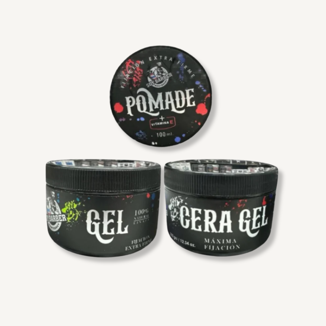 Soy Barber - 3 Pack cera gel, gel y pomada