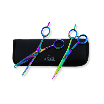 Aashta Tijeras Profesionales acero inoxidable 5´5 pulgadas - tijeras de barbero profesional acero inoxidable, Tornasol