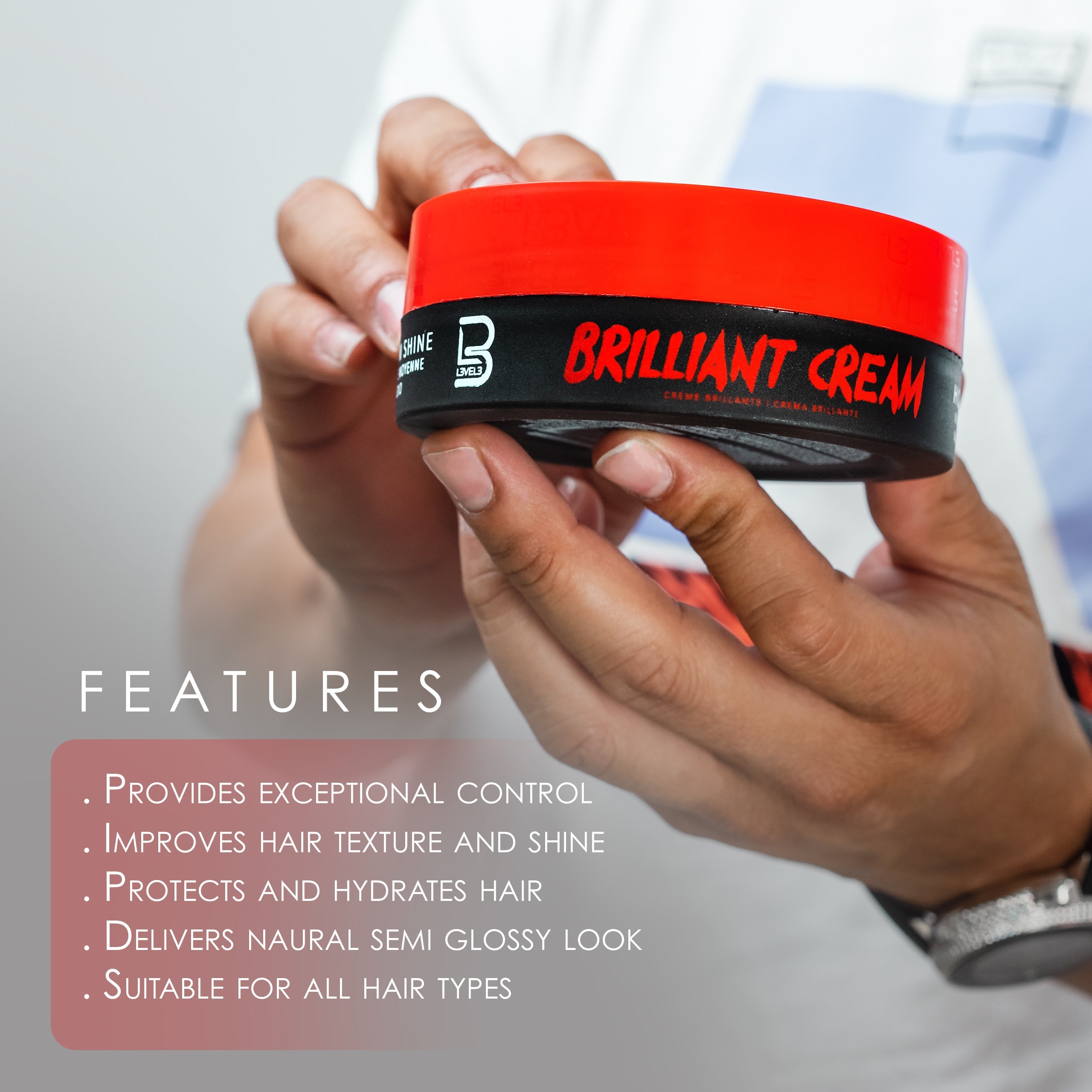 LV3 Brilliant Cream - producto de peinado para cabello, imagen 3