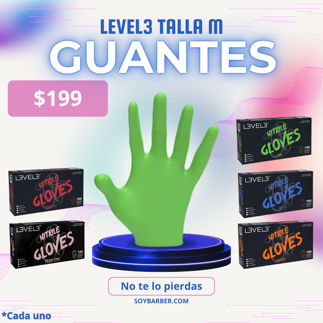 LV3 - Guantes de nitrilo colores