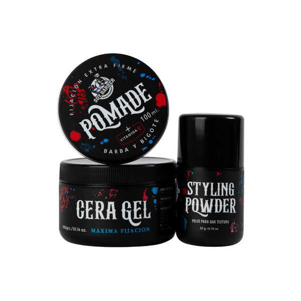 Soy Barber - 3 Pack Styling (polvo textura, cera gel y pomada)