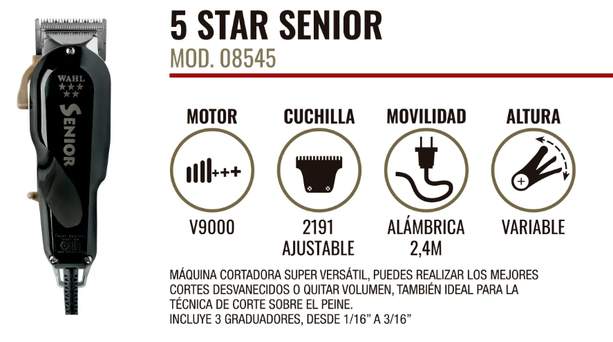 Wahl - Cortadora Senior 5 Star Con Cable