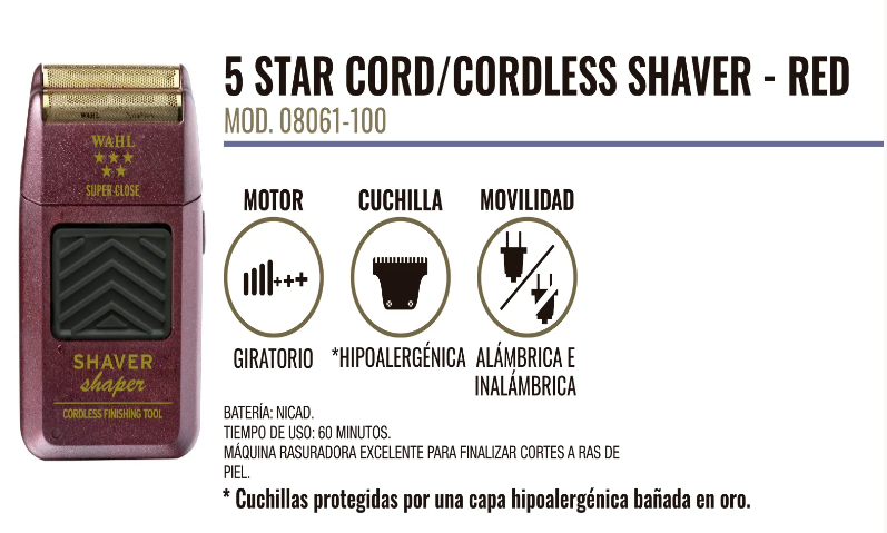 Wahl - Rasuradora Shaver Shaper 5 Star